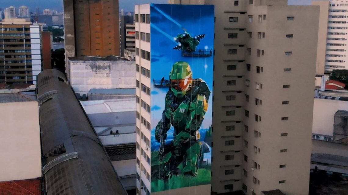 Master Chief é destaque em prédio de Santo André