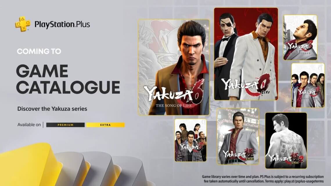 Franquia Yakuza entrará no PlayStation Plus Extra e Deluxe